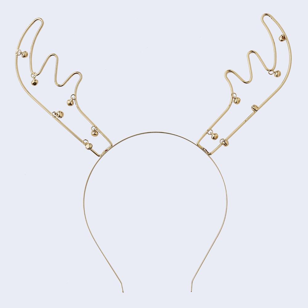 Gold Antler Headband With Bells