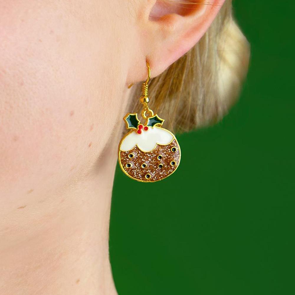 Click to view product details and reviews for Christmas Pudding Earrings.