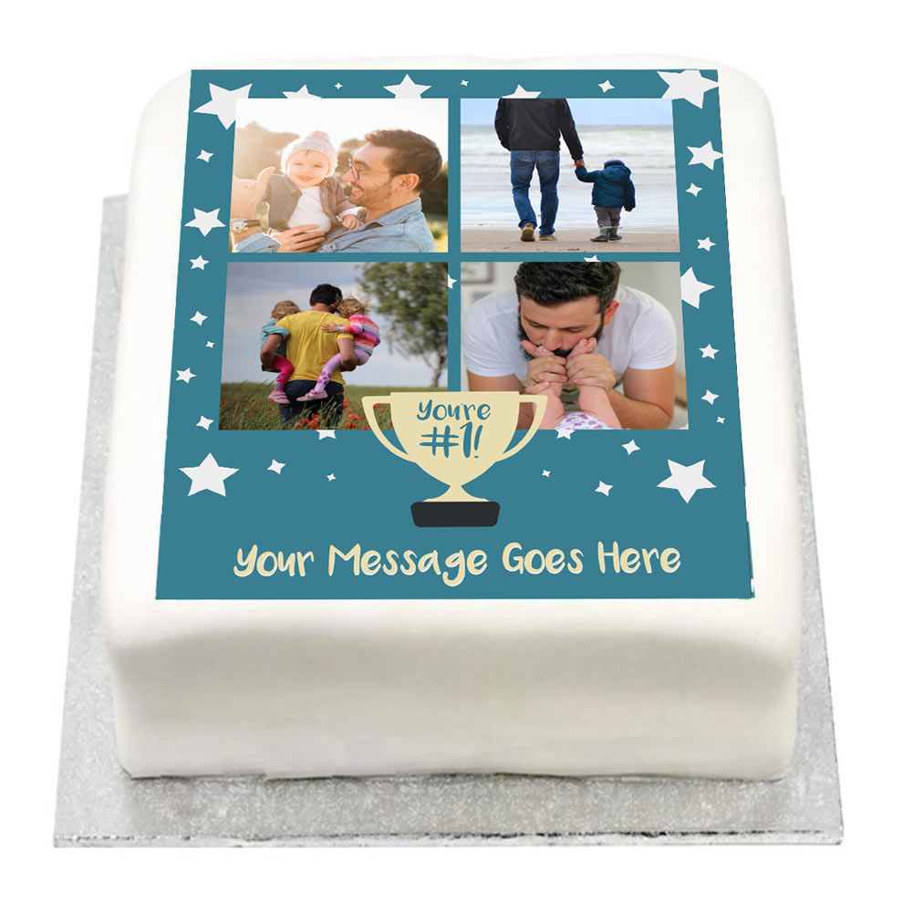 Click to view product details and reviews for Personalised Multi Photo Cake Youre Number 1.