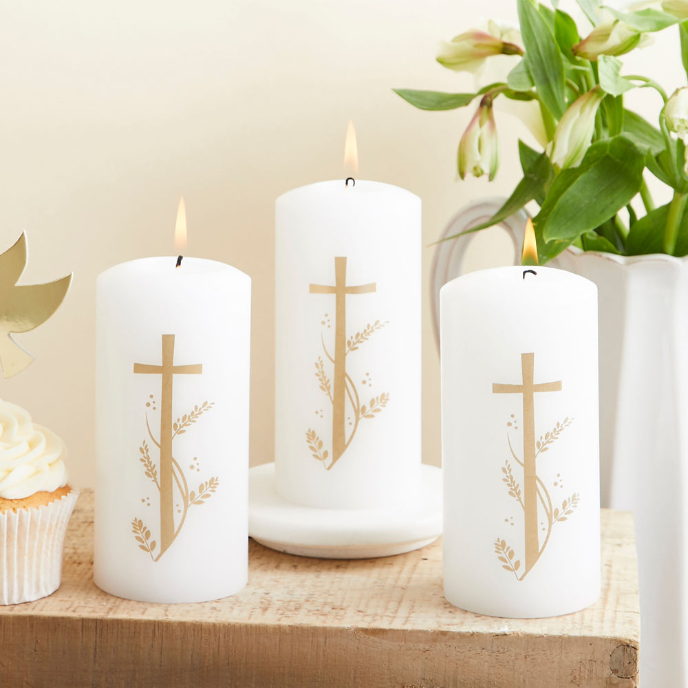 Click to view product details and reviews for Communion Candle With Cross.