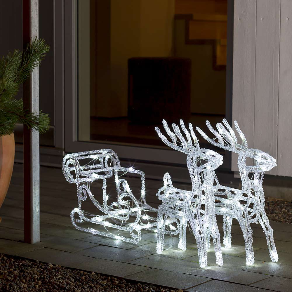 Click to view product details and reviews for Acrylic Reindeers Sledge 96 Led.