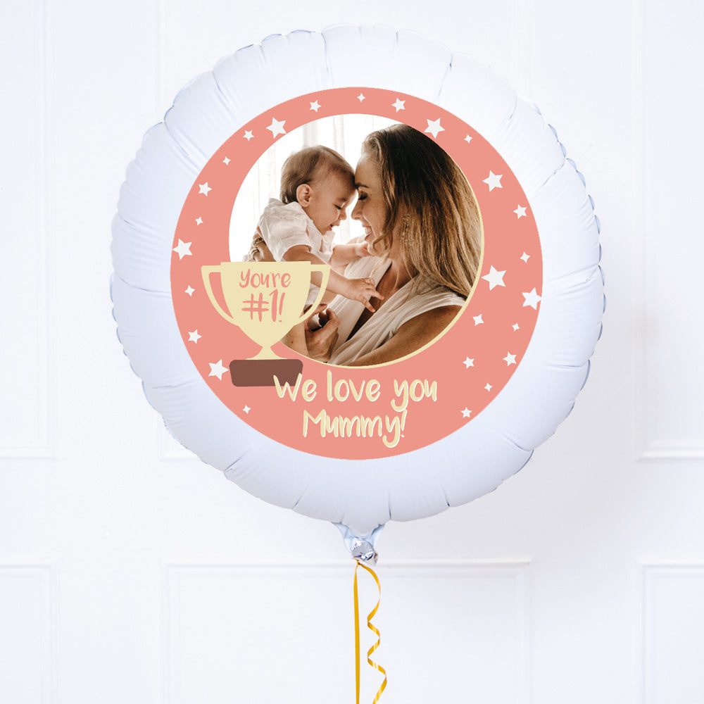 Click to view product details and reviews for Personalised Photo Balloon You’re Number 1 Pink.