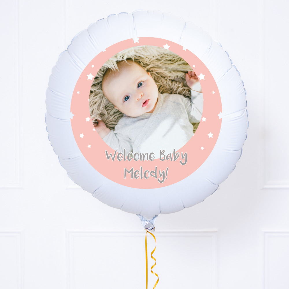 Click to view product details and reviews for Personalised Photo Balloon – Pink Stars.