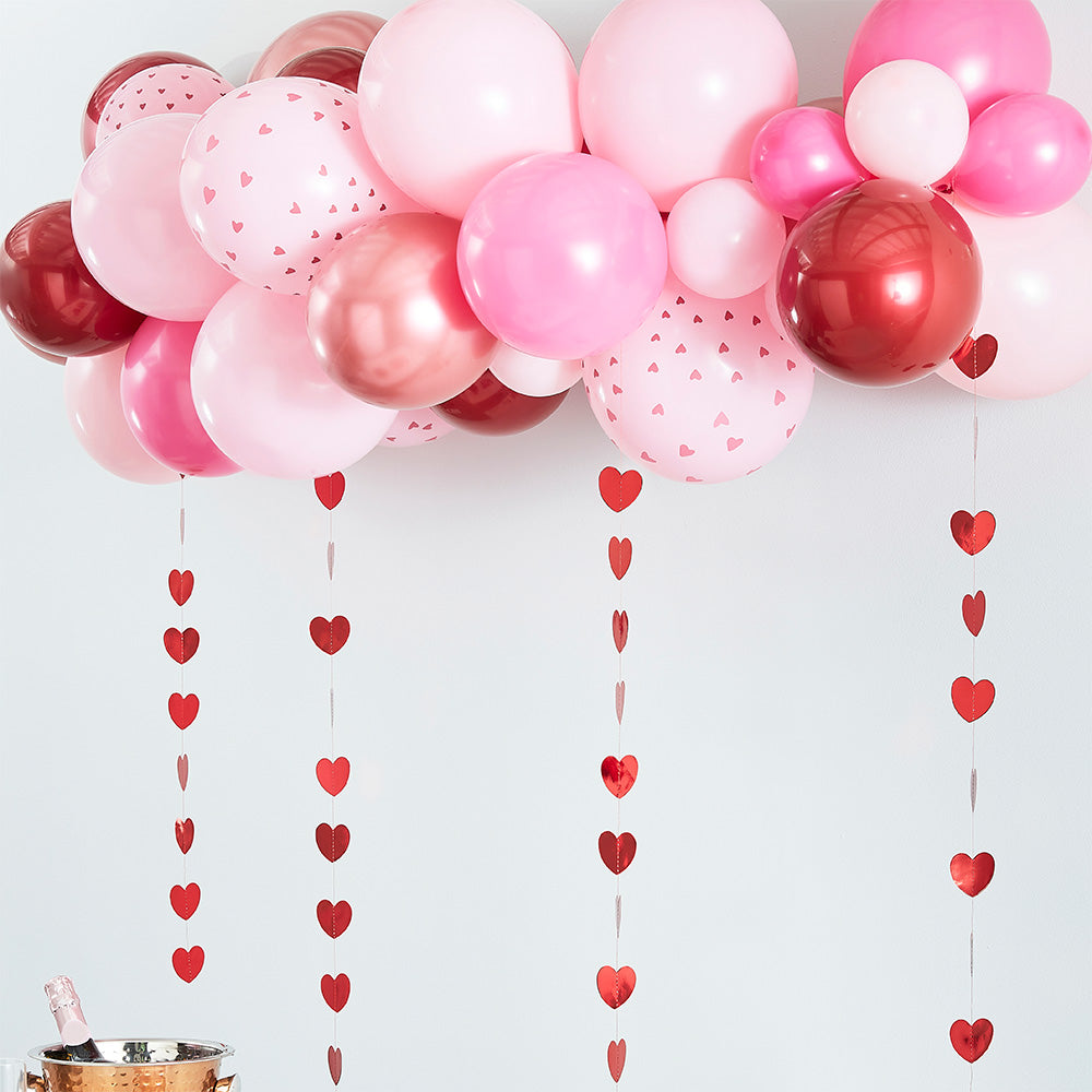 Balloon Arch Kit Red Rose Gold And Pink