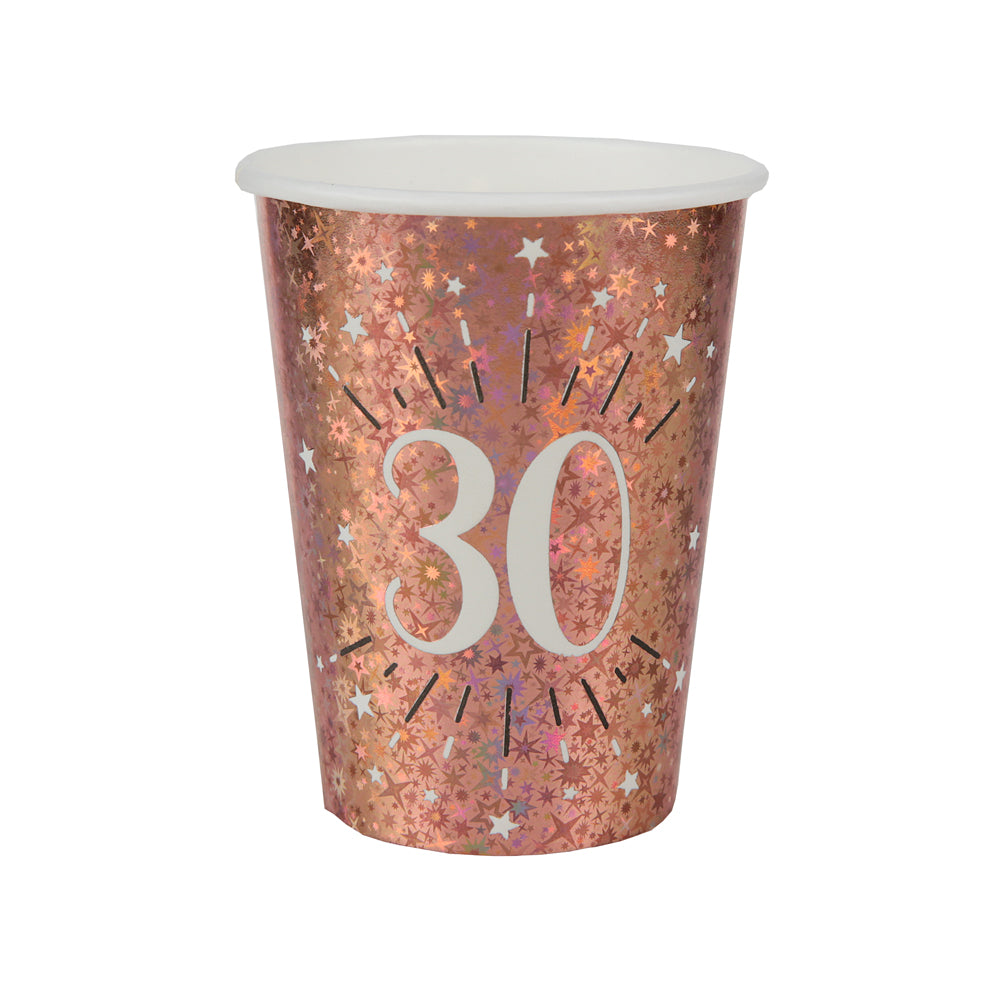 Click to view product details and reviews for 30th Birthday Rose Gold Paper Party Cups X10.