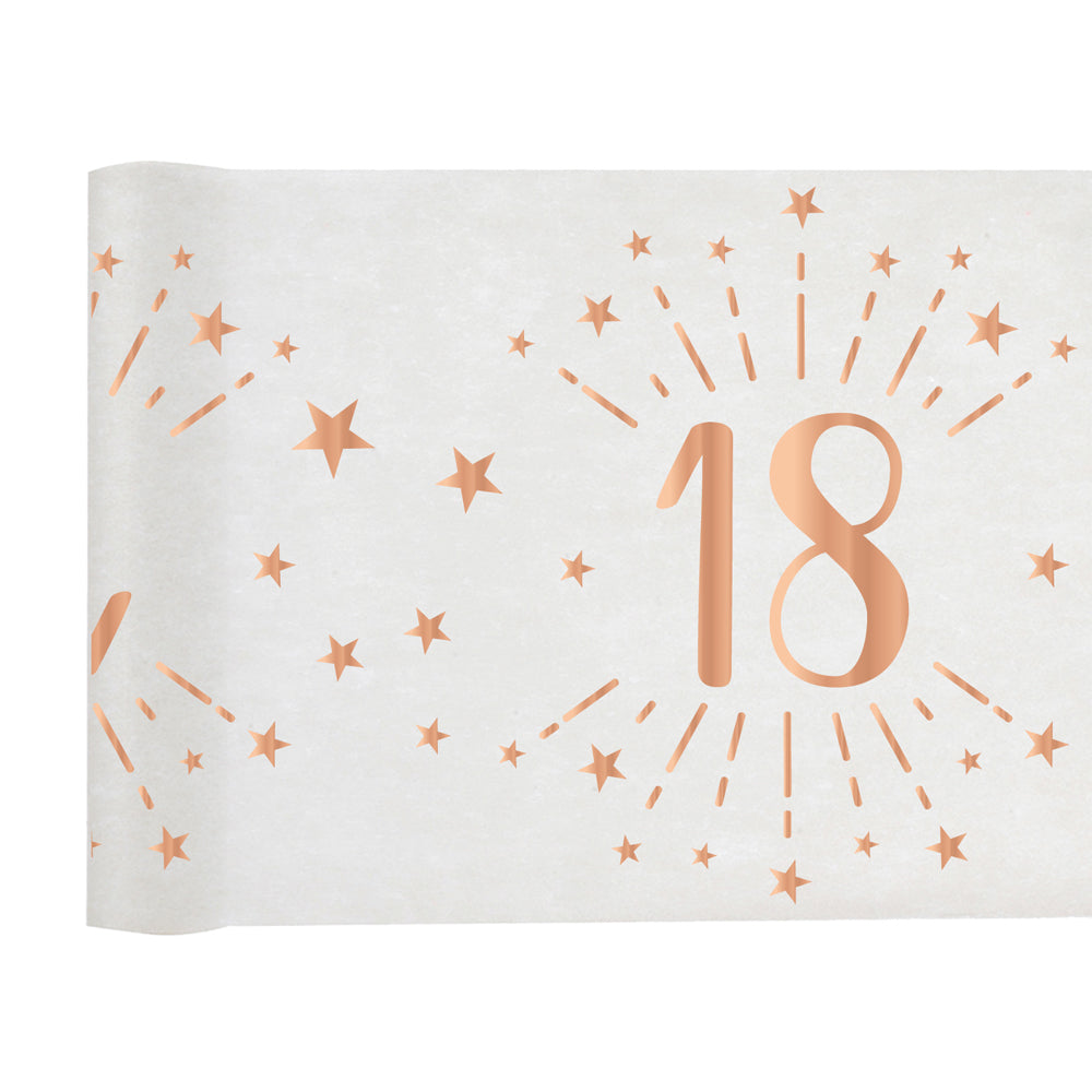 Click to view product details and reviews for 18th Birthday Rose Gold Party Table Runner 5m.