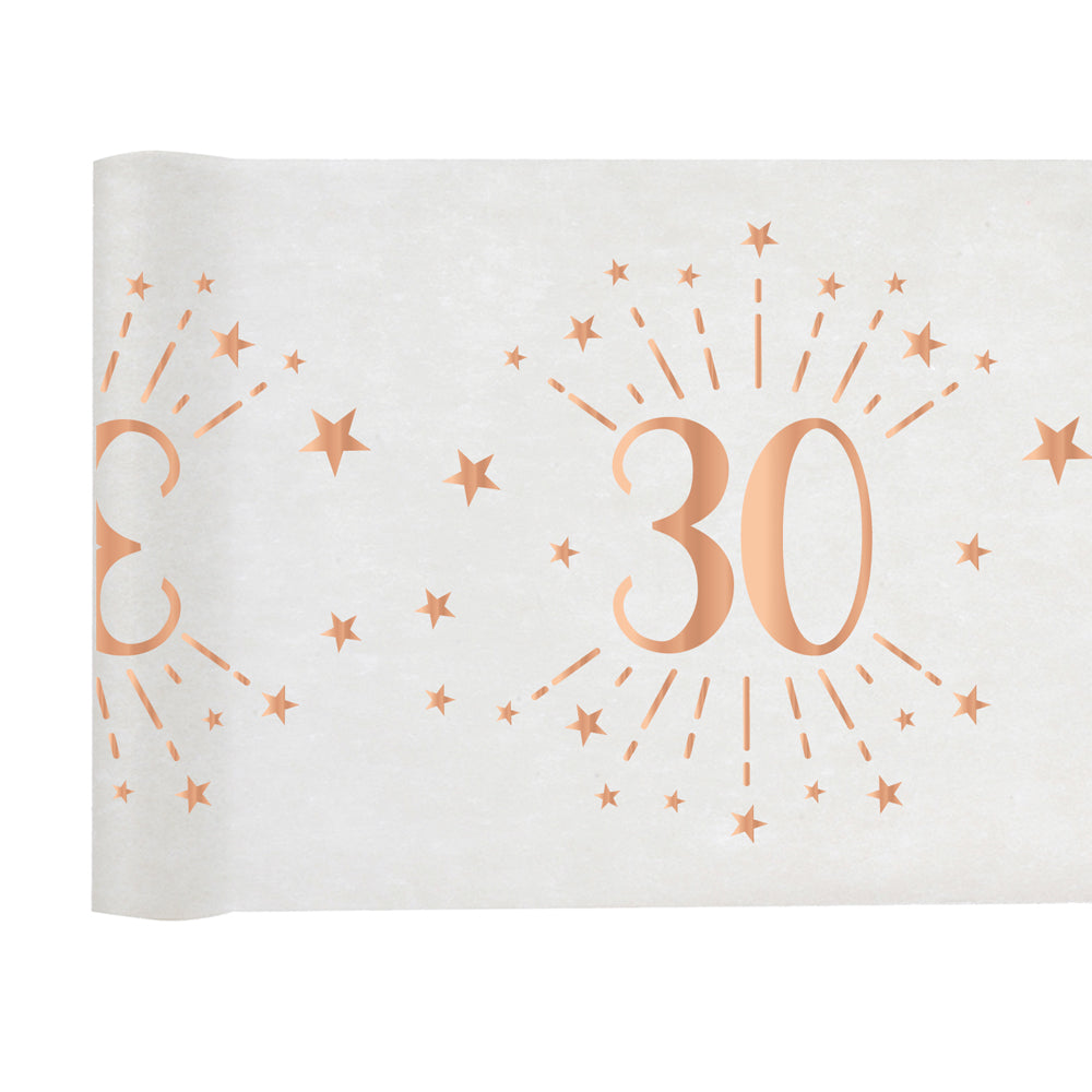Click to view product details and reviews for 30th Birthday Rose Gold Party Table Runner 5m.