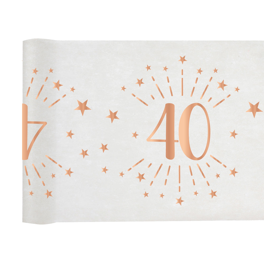Click to view product details and reviews for 40th Birthday Rose Gold Party Table Runner 5m.