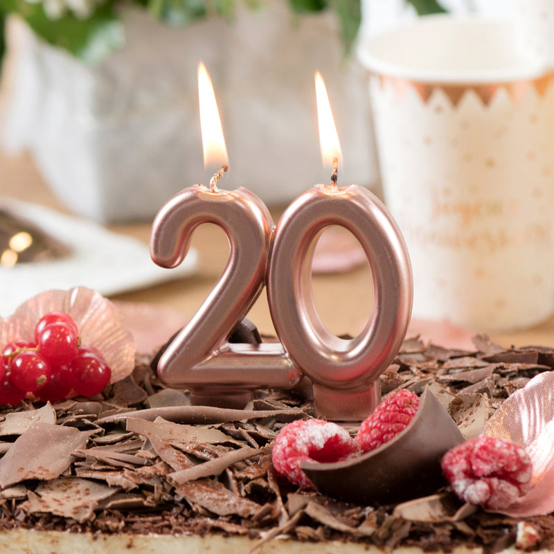 70th Birthday Rose Gold Candles Candles Party Pieces