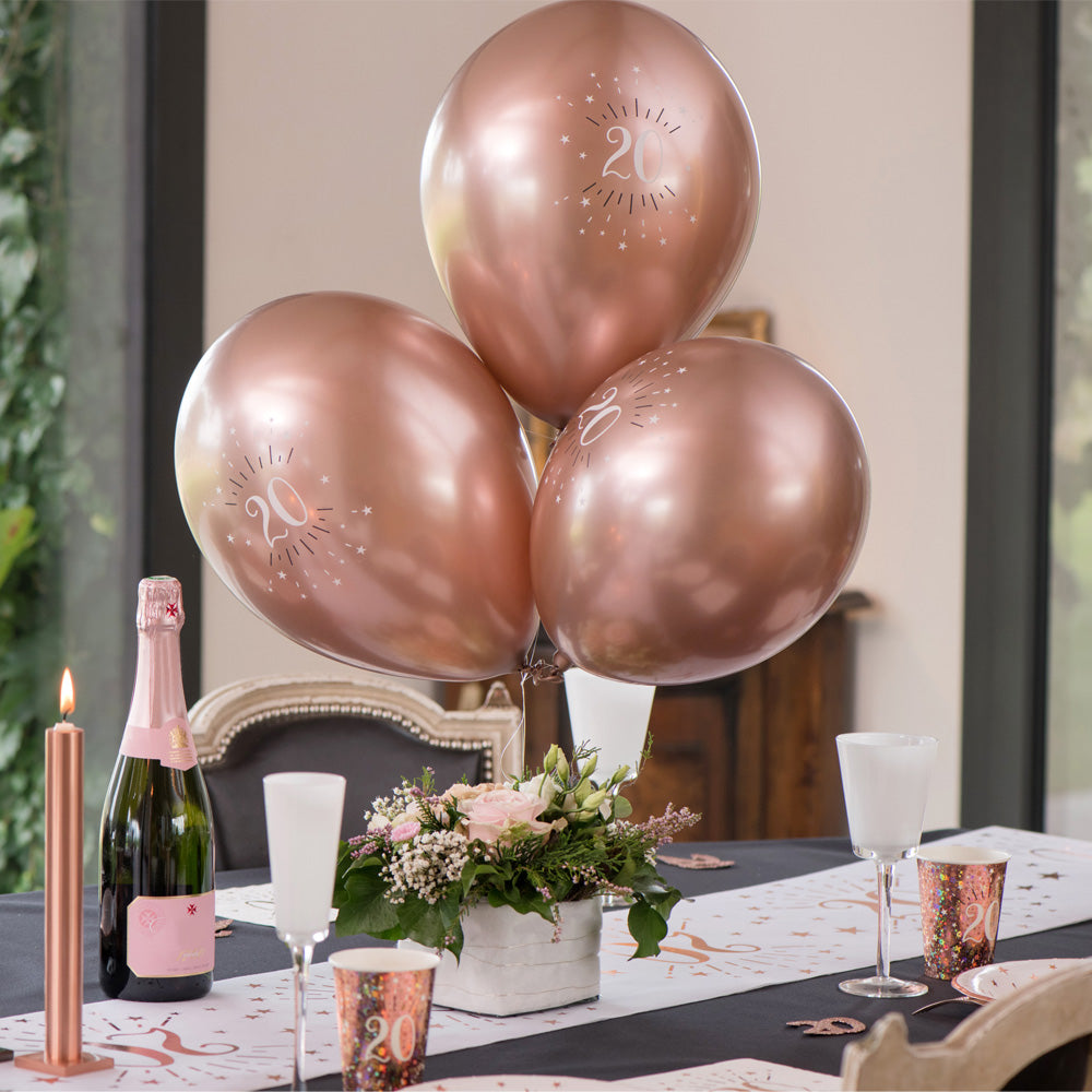 50th Birthday Rose Gold Latex Balloons Party Pieces