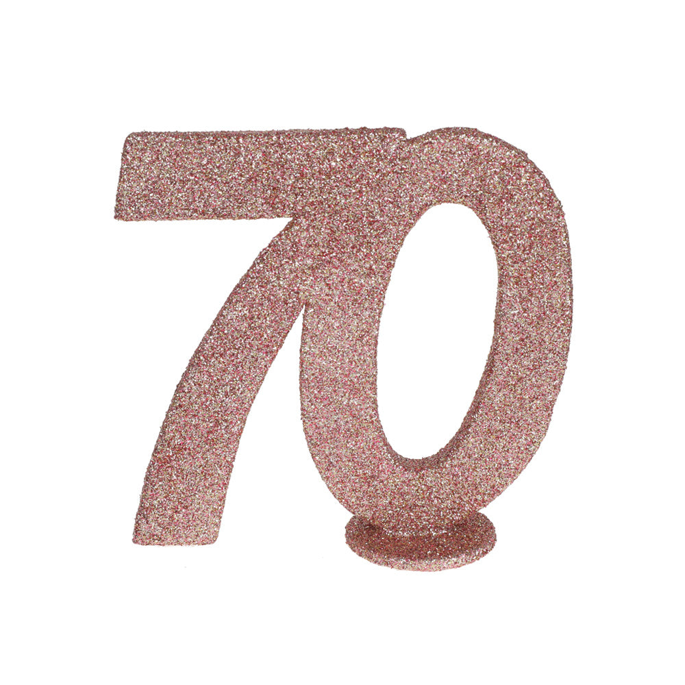 Click to view product details and reviews for 70th Birthday Rose Gold Table Decoration.