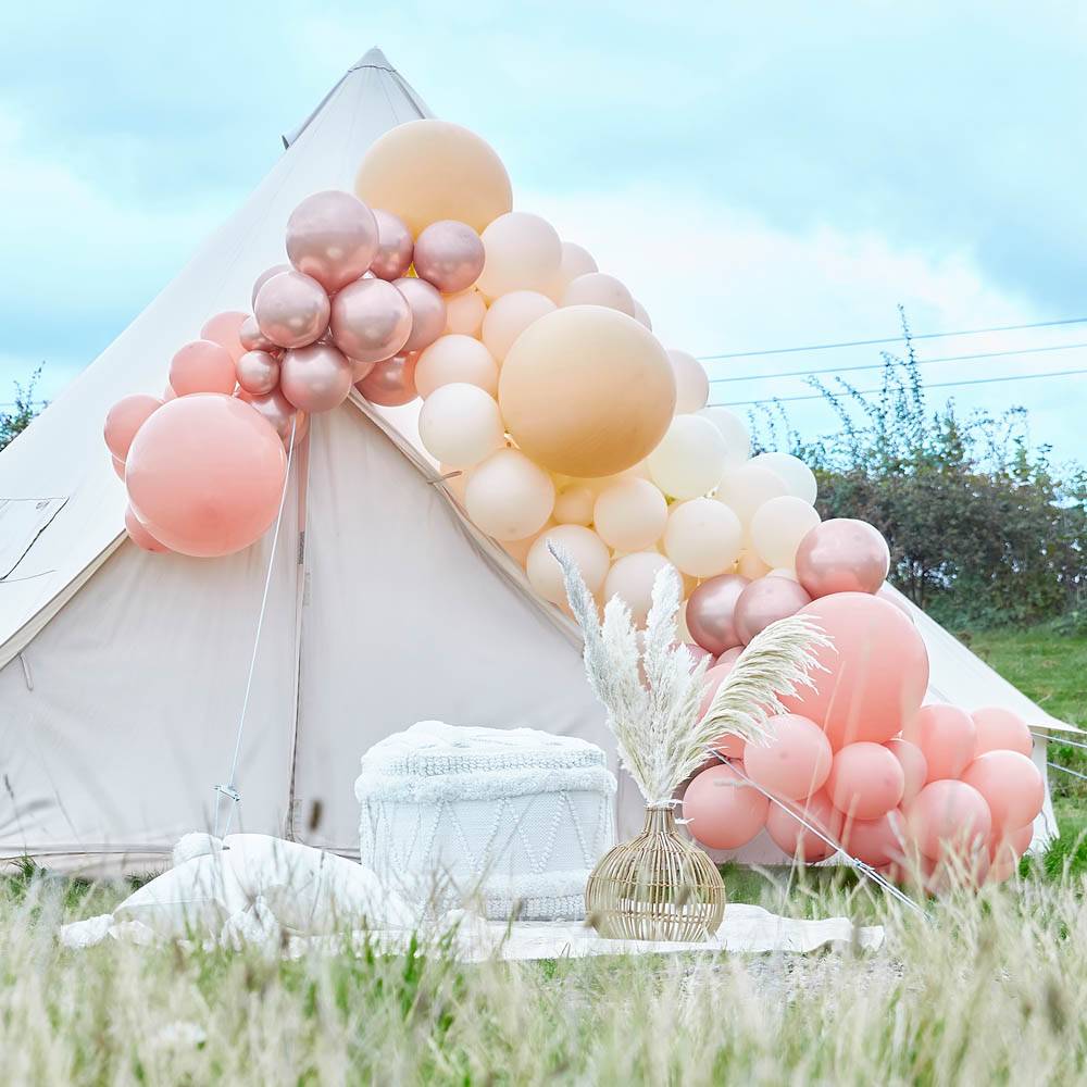 Click to view product details and reviews for Balloon Arch Large Rose Gold Chrome Nude.