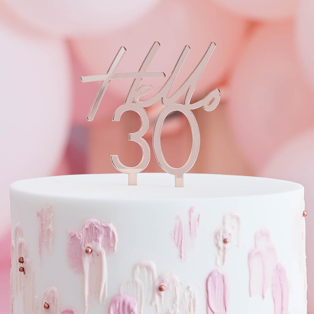 Rose Gold Acrylic Cake Topper 30