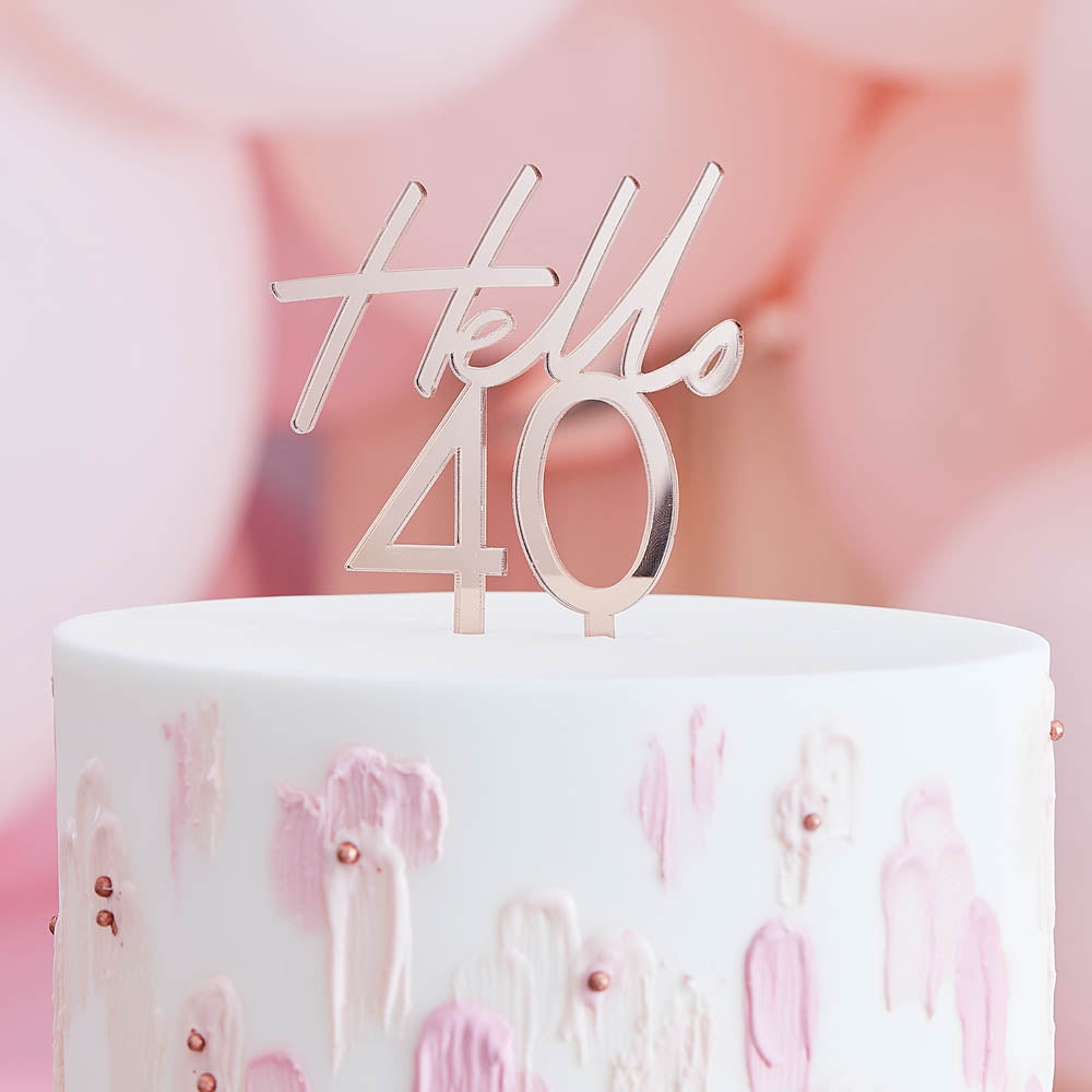 Click to view product details and reviews for Rose Gold Acrylic Cake Topper 40.