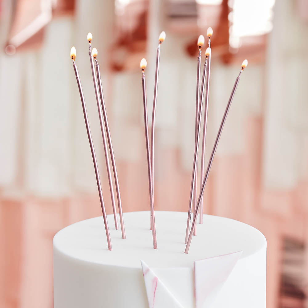 Click to view product details and reviews for Tall Candles Rose Gold X12.