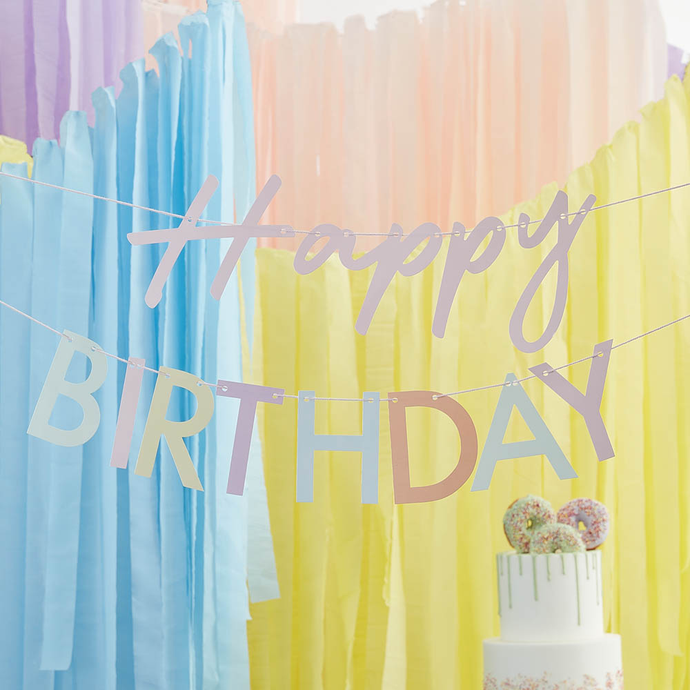 Pastel Happy Birthday Bunting