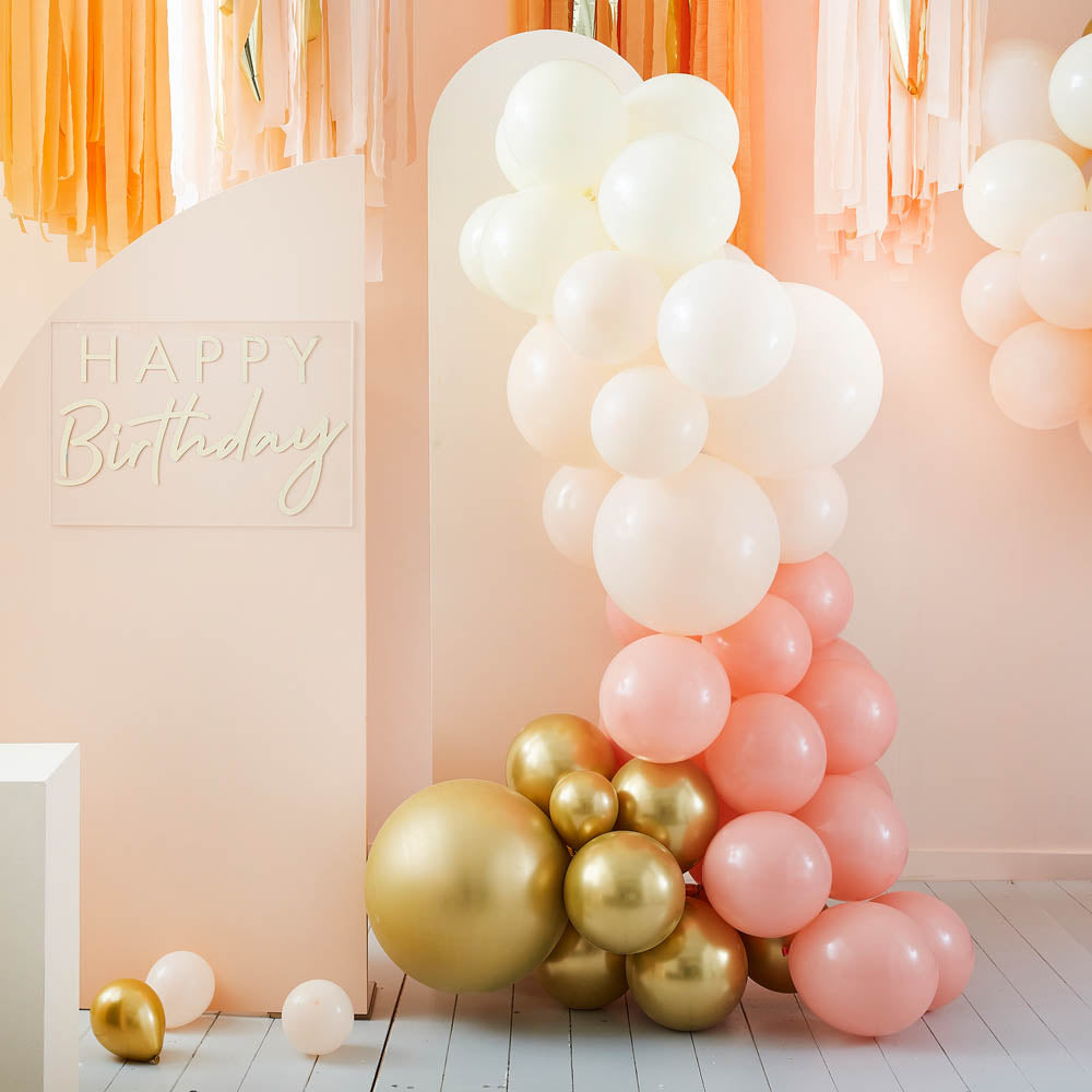 Click to view product details and reviews for Balloon Arch Peach And Gold.
