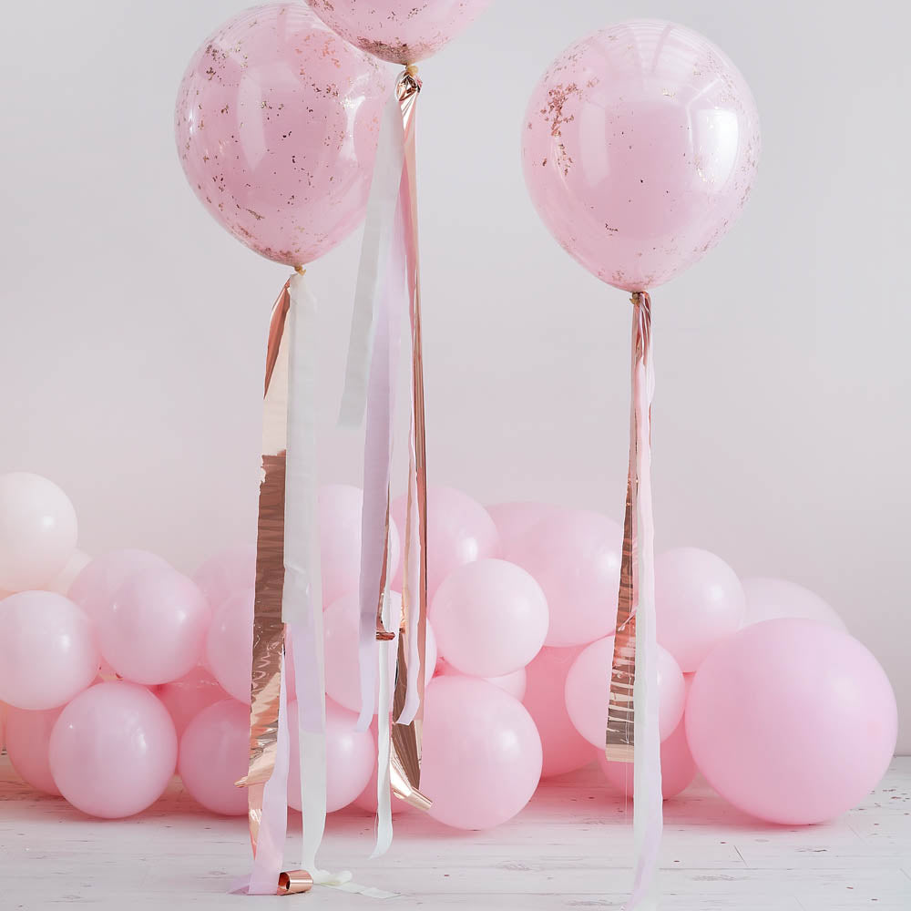 Streamers Balloon Tails Peach Rose Gold
