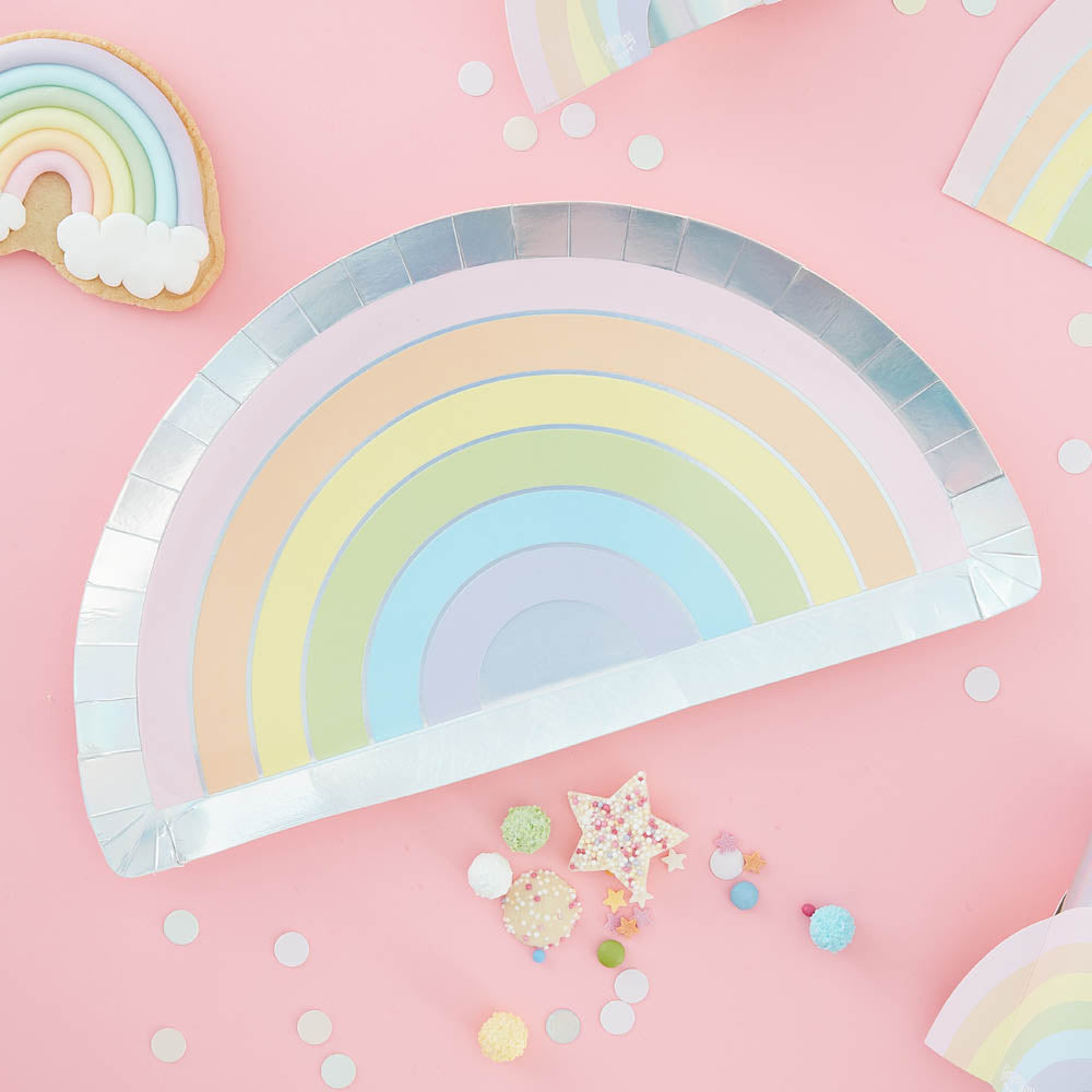 Click to view product details and reviews for Pastel Rainbow Plates X8.