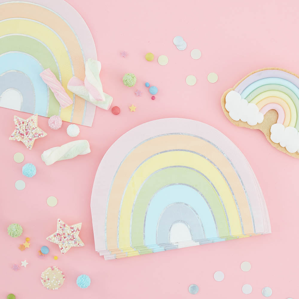 Click to view product details and reviews for Pastel Rainbow Napkins X16.