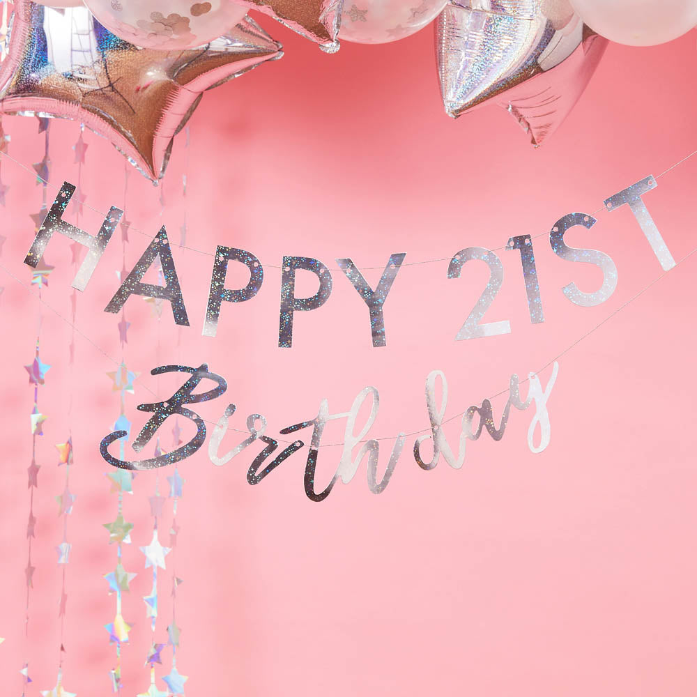 Click to view product details and reviews for Customisable Birthday Milestone Bunting Iridescent.