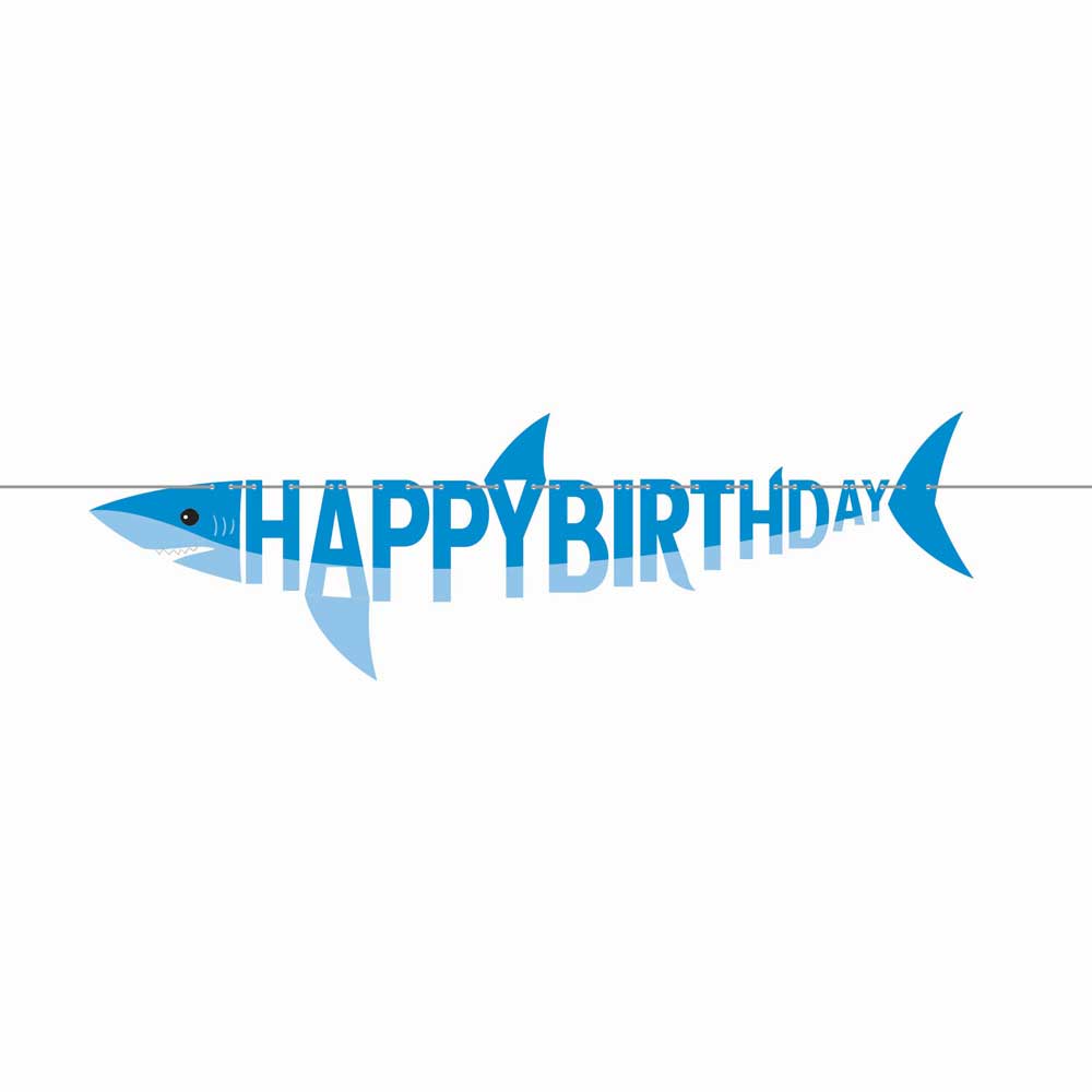 Click to view product details and reviews for Shark Party Shaped Ribbon Banner 17m.