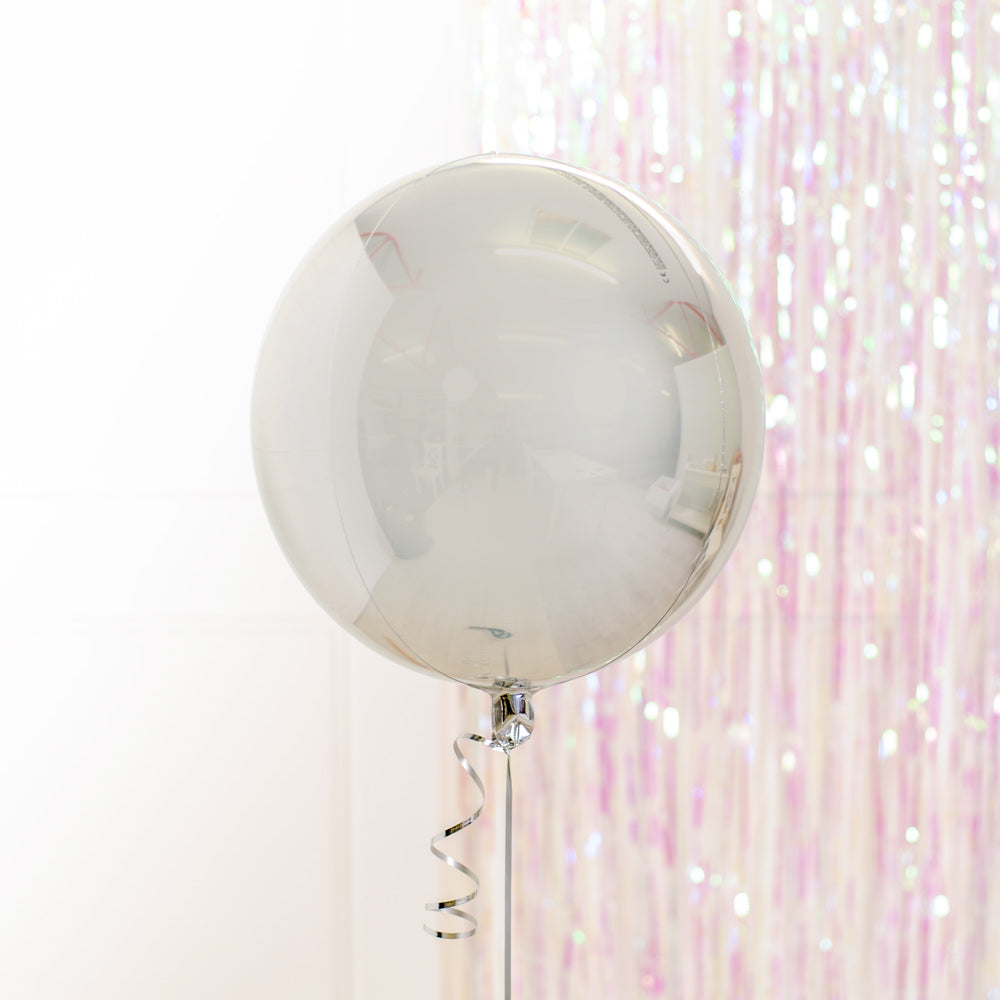 Silver Orb Helium Balloon
