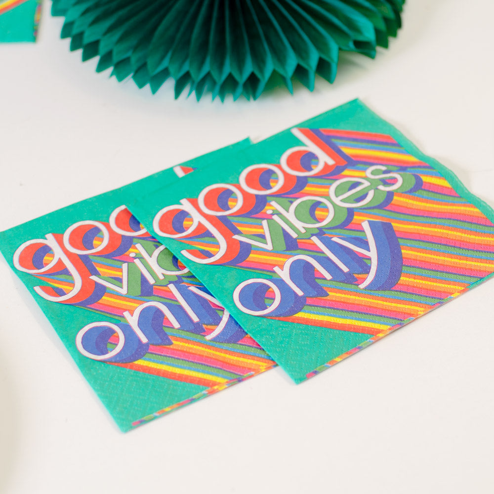 Good Vibes Luncheon Party Napkins X16