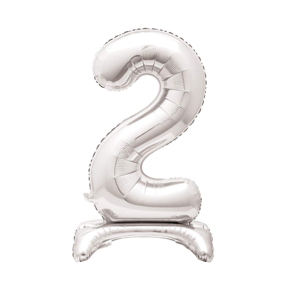 Silver Standing Number Balloon 2