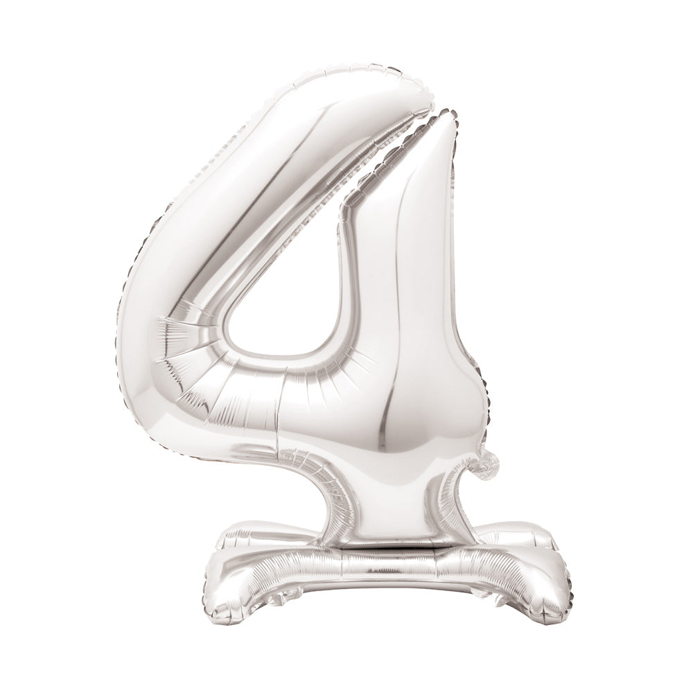 Click to view product details and reviews for Silver Standing Number Balloon 4.