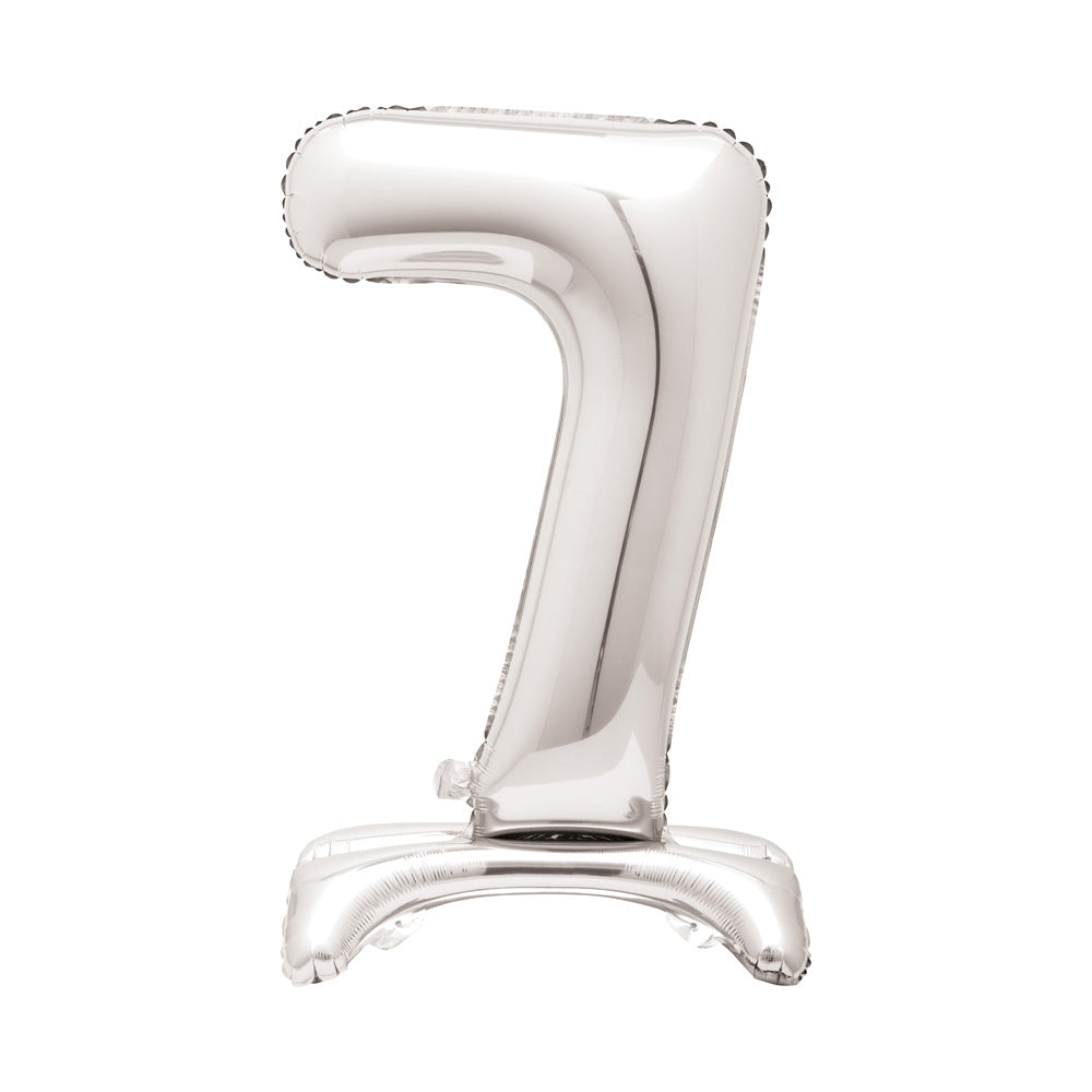 Silver Standing Number Balloon 7