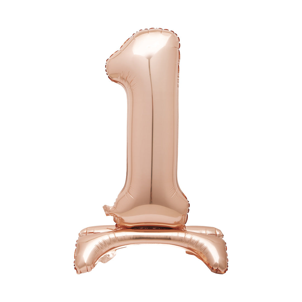 Click to view product details and reviews for Rose Gold Standing Number Balloon 1.