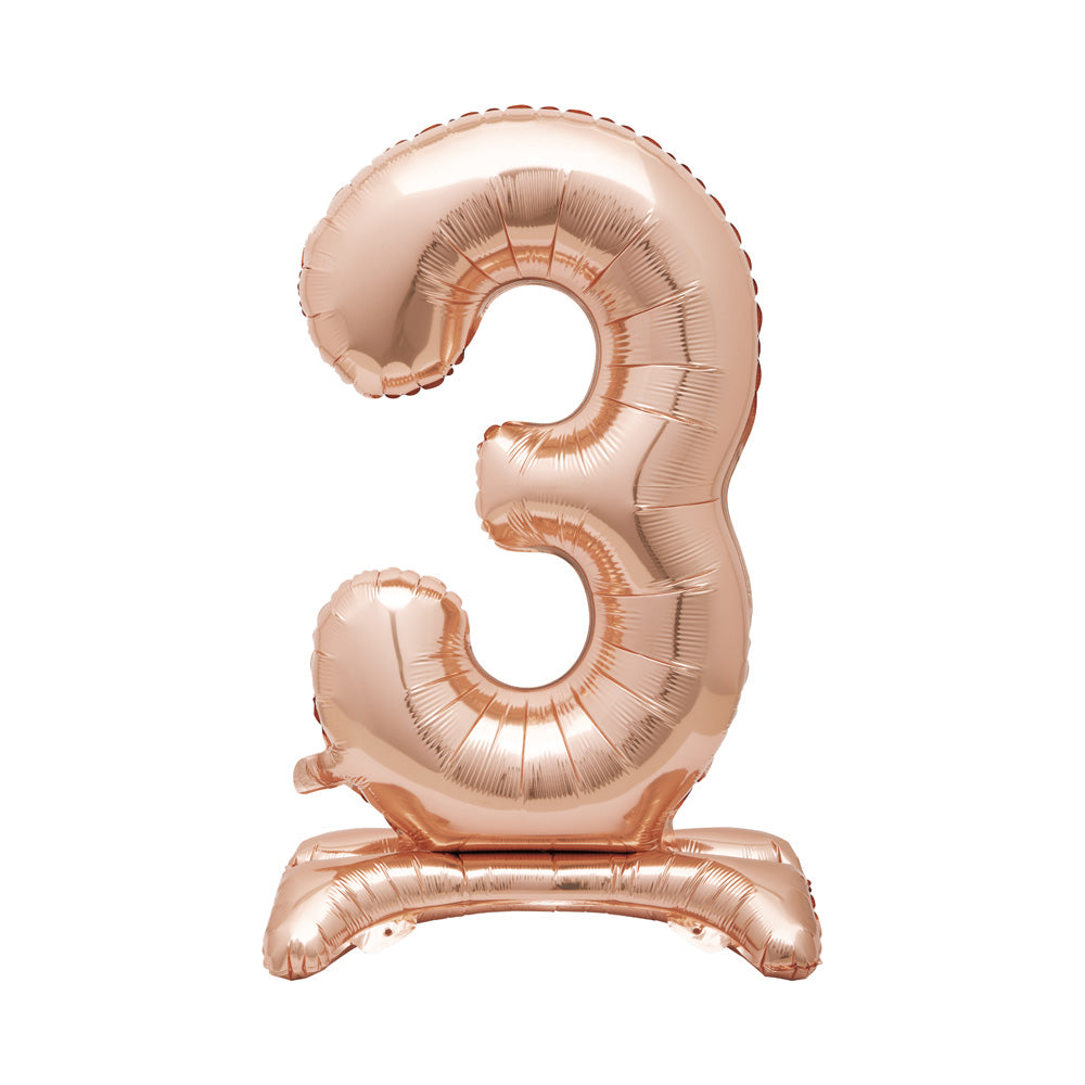Click to view product details and reviews for Rose Gold Standing Number Balloon 3.