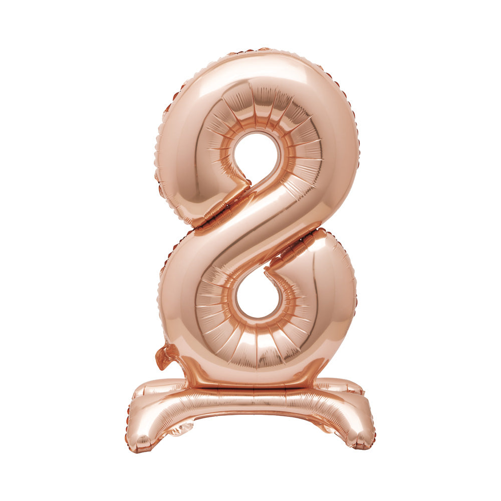 Rose Gold Standing Number Balloon 8