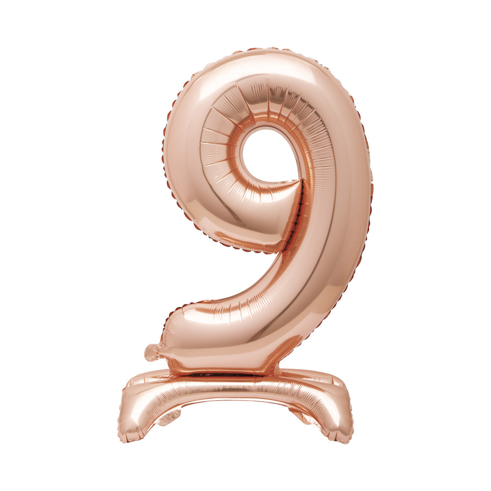 Click to view product details and reviews for Rose Gold Standing Number Balloon 9.