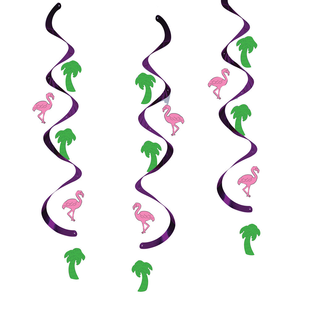 Click to view product details and reviews for Flamingos And Palm Trees Swirl Decorations X5.