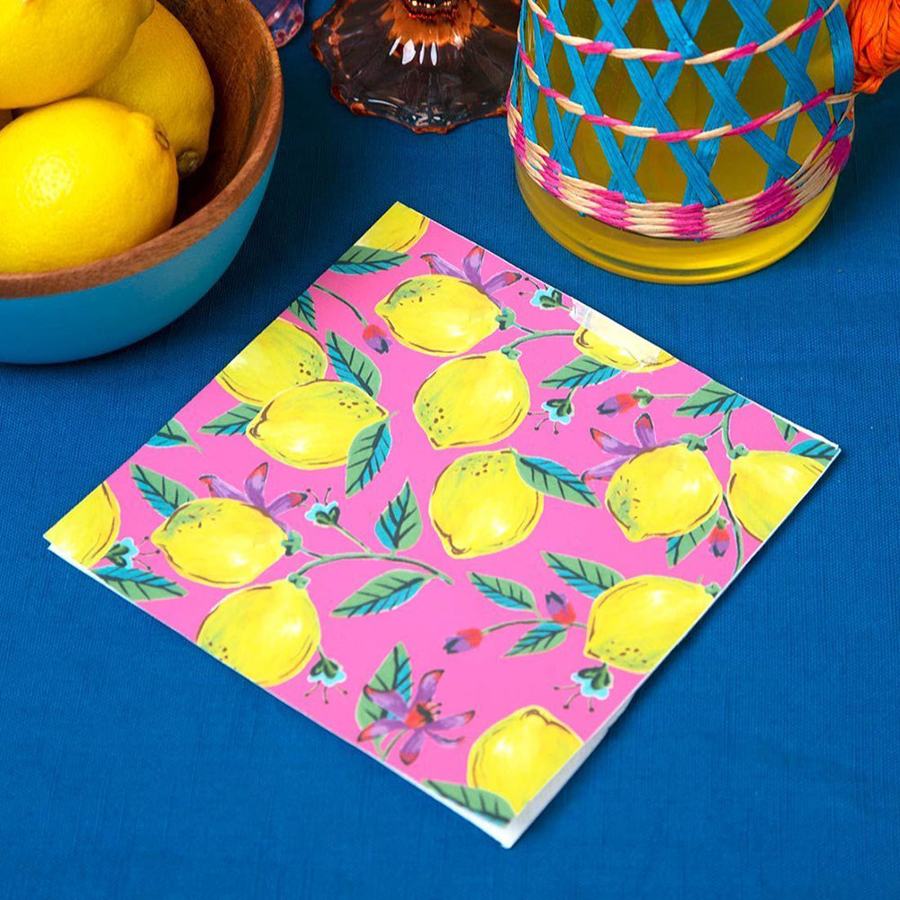 Click to view product details and reviews for Boho Lemon Party Napkins X12.