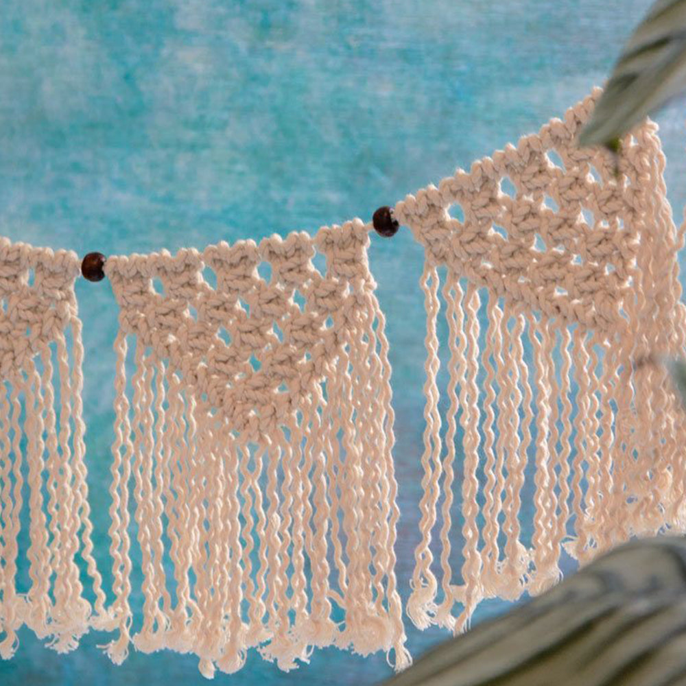 Click to view product details and reviews for Boho Cream Cotton Macrame Garland.