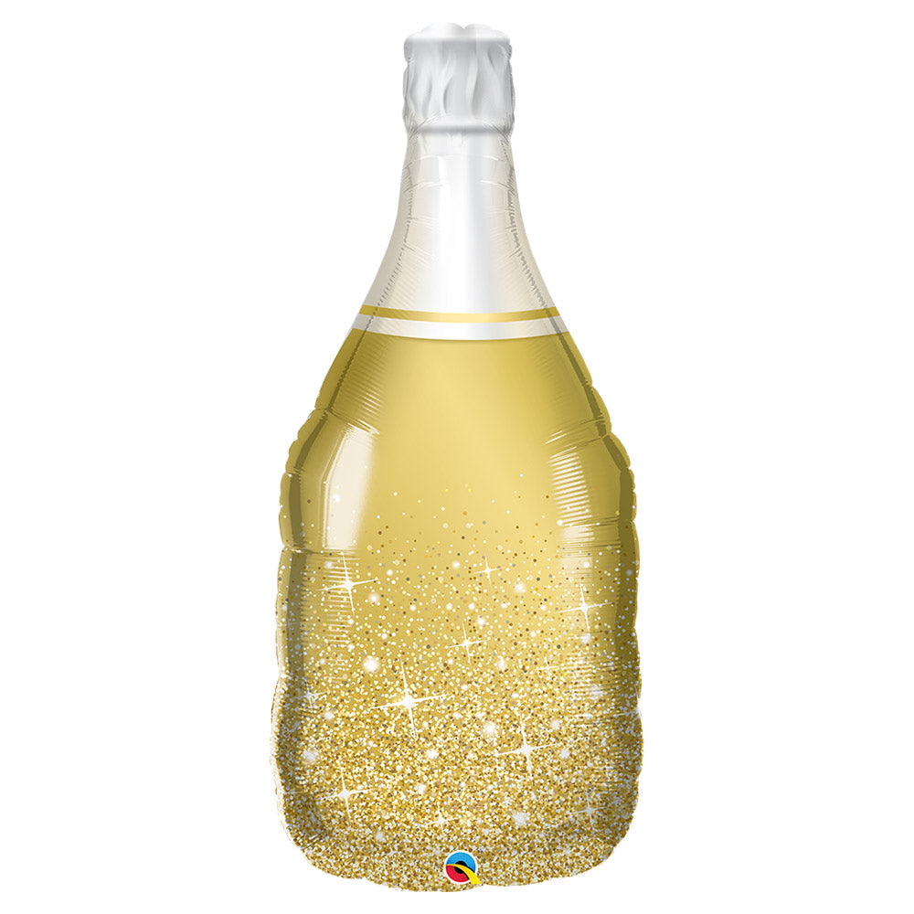 Golden Bubbly Wine Bottle Foil Balloon