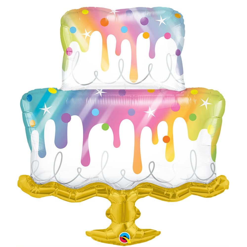 Rainbow Drip Cake Foil Balloon