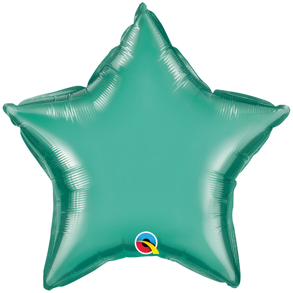 Star Foil Balloon Chrome Green
