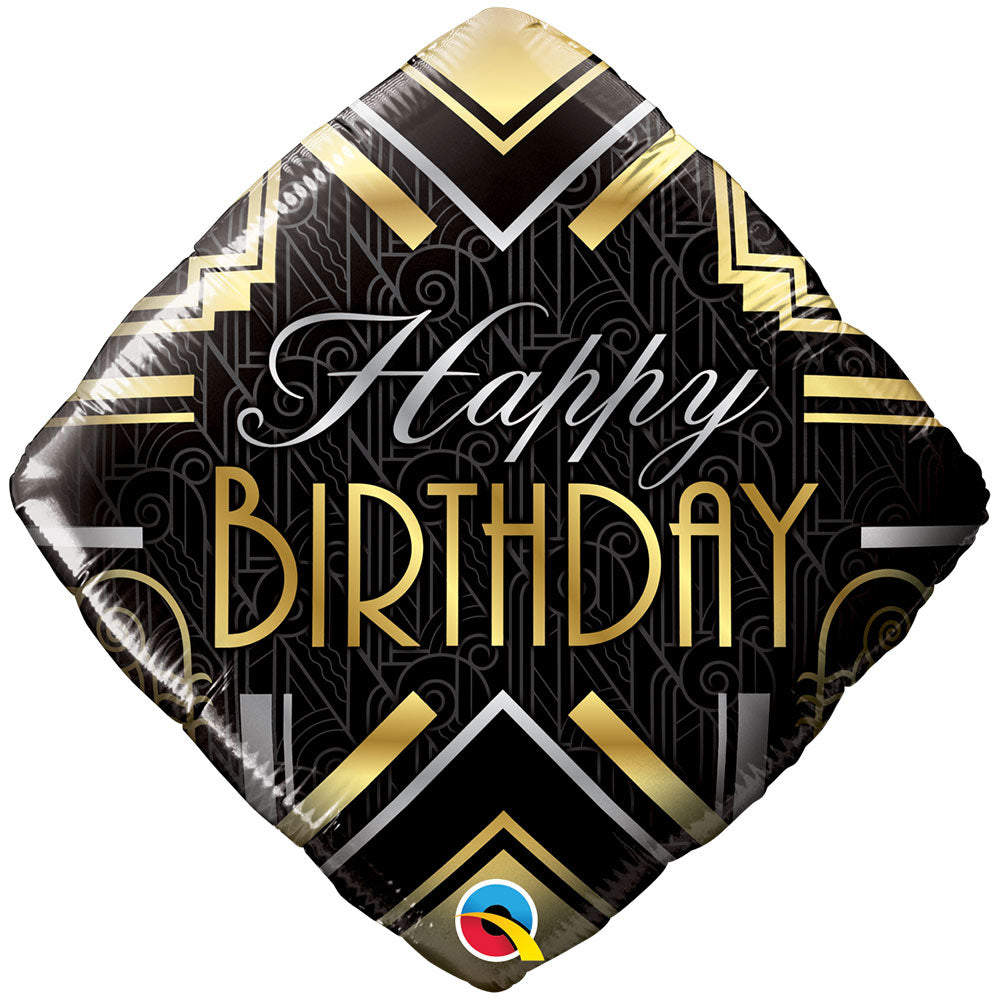 Happy Birthday Art Deco Foil Balloon