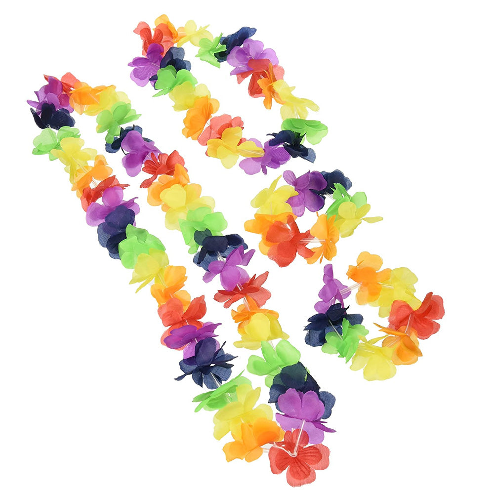 Click to view product details and reviews for Rainbow Flower Lei Set.