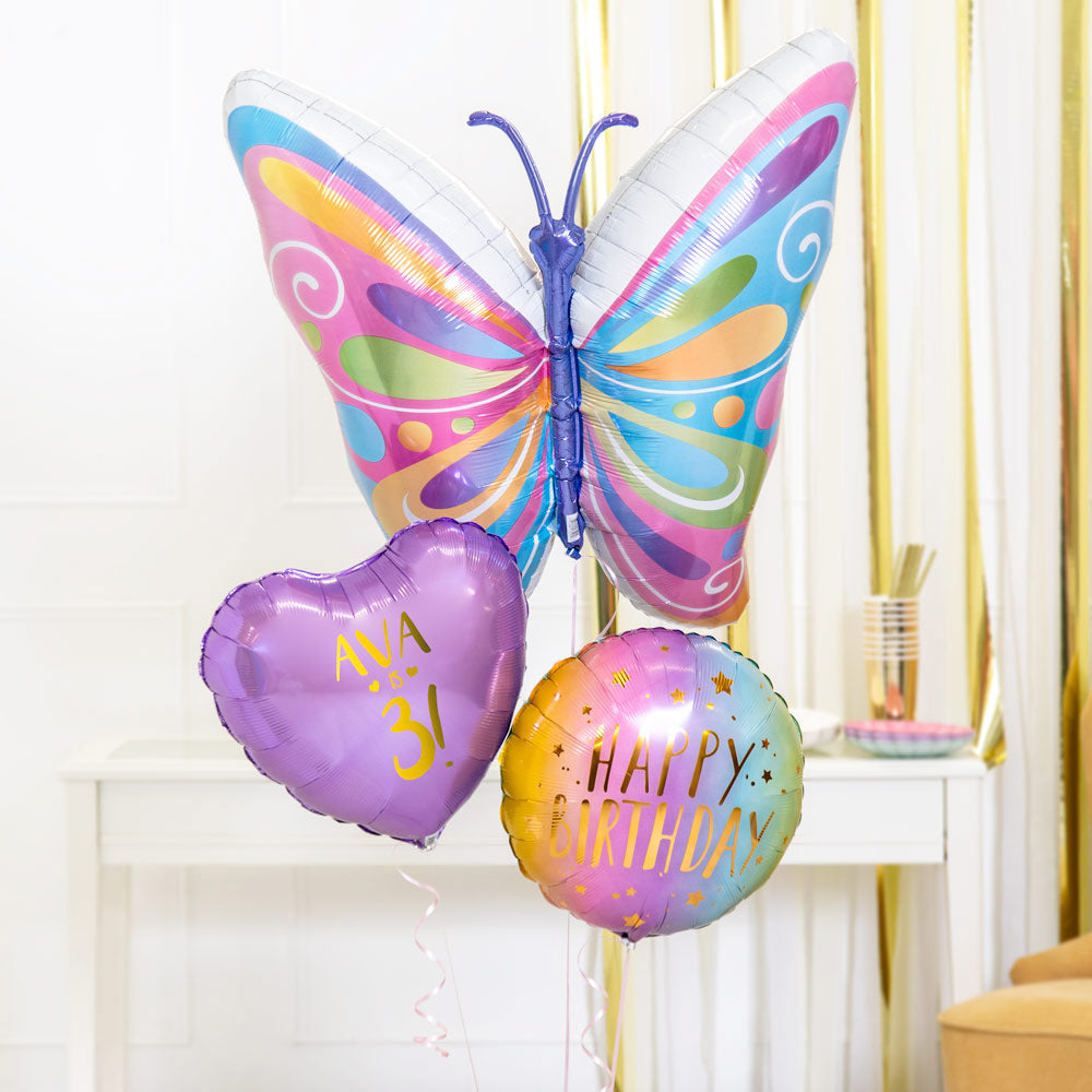 Personalised Inflated Balloon Bouquet In A Box Pastel Spring Celebration
