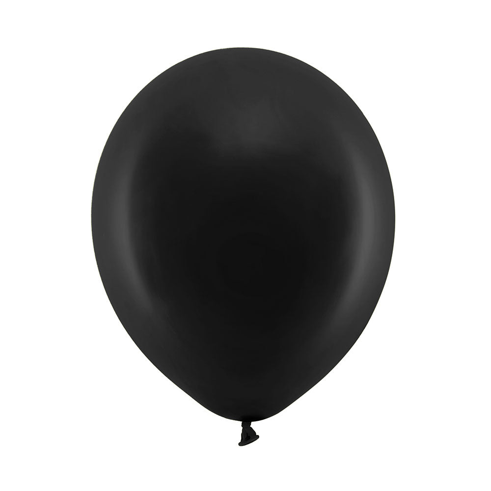 Pastel Latex Balloons Black X10