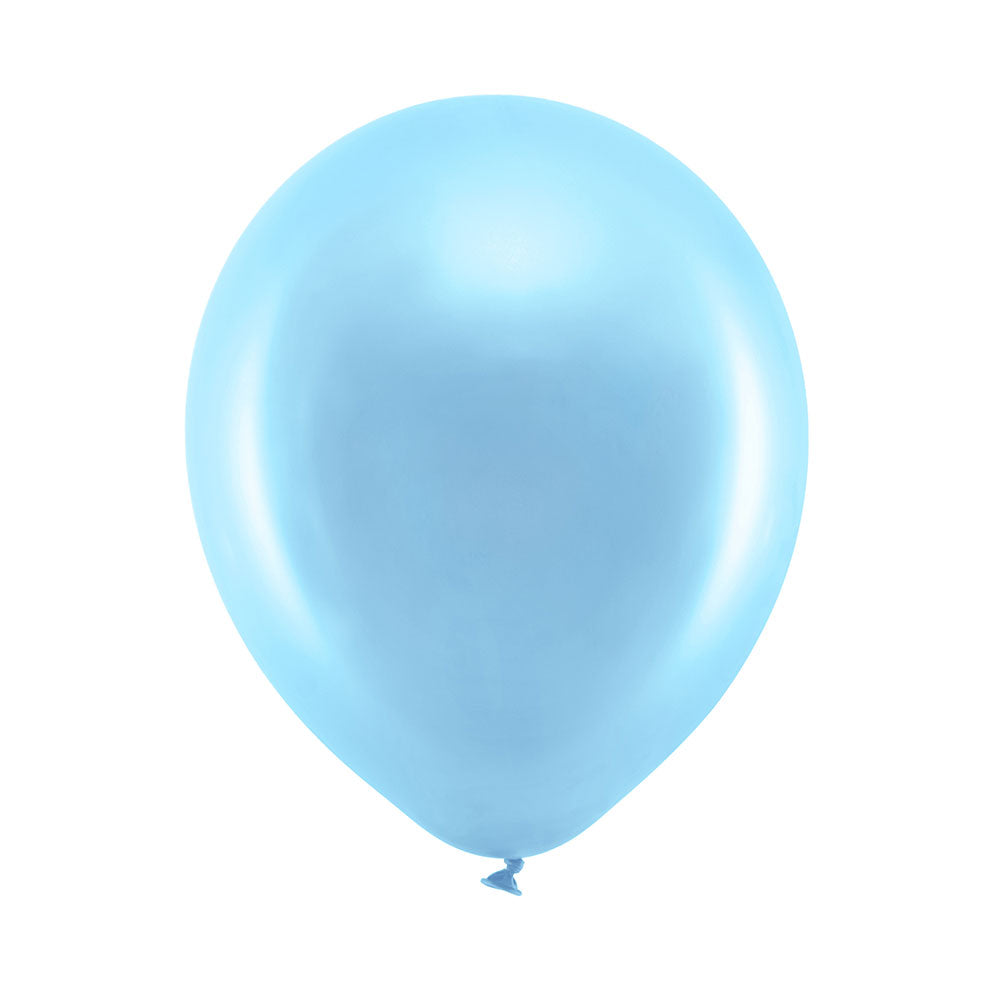 Metallic Latex Balloons Blue X10