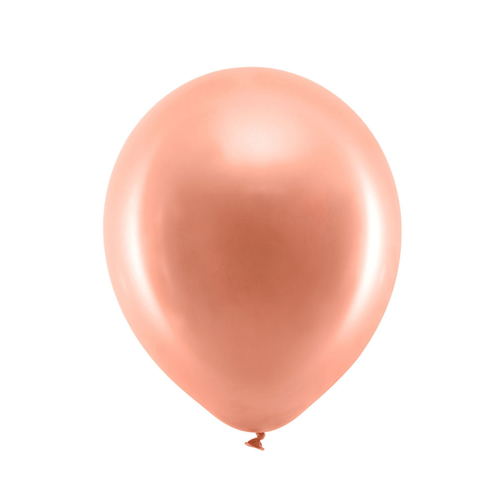 Metallic Latex Balloons Rose Gold X10