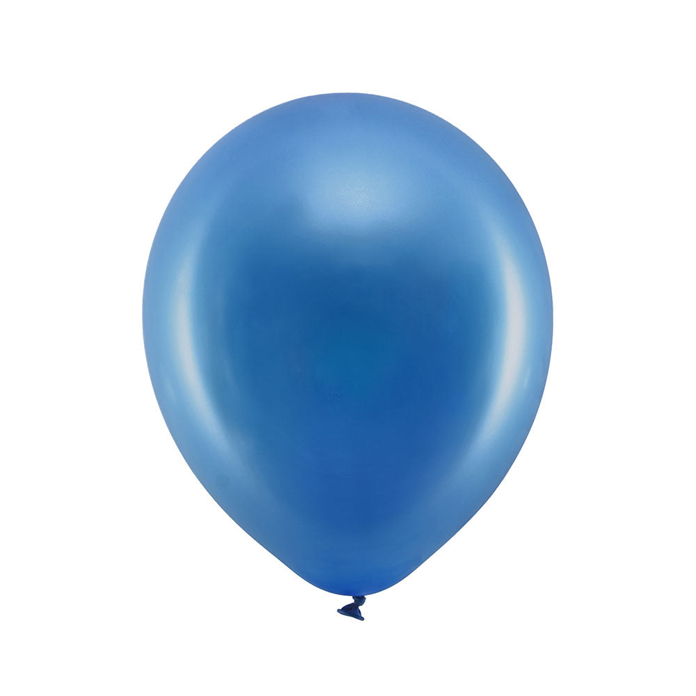 Metallic Latex Balloons Navy X10