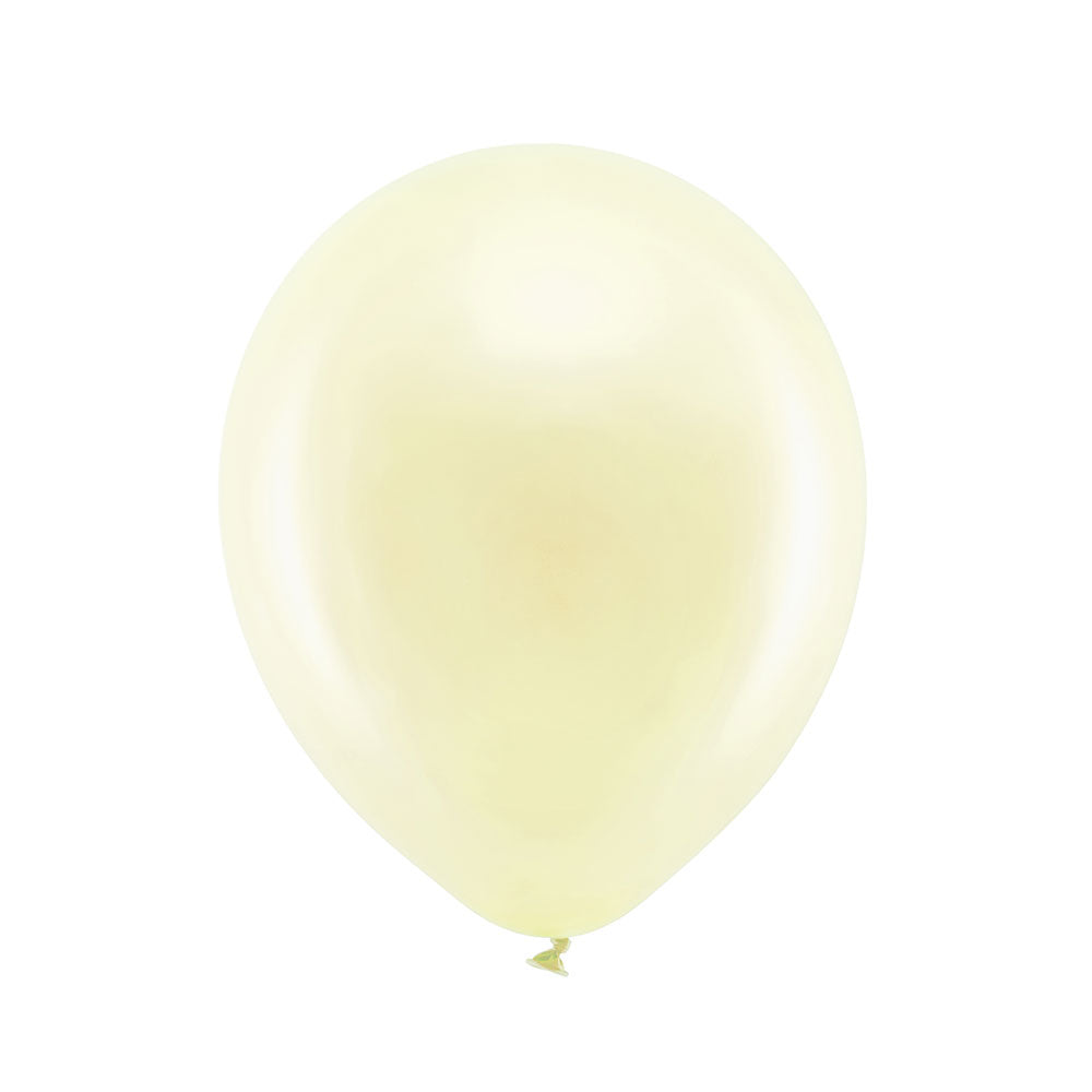 Metallic Latex Balloons Cream X10