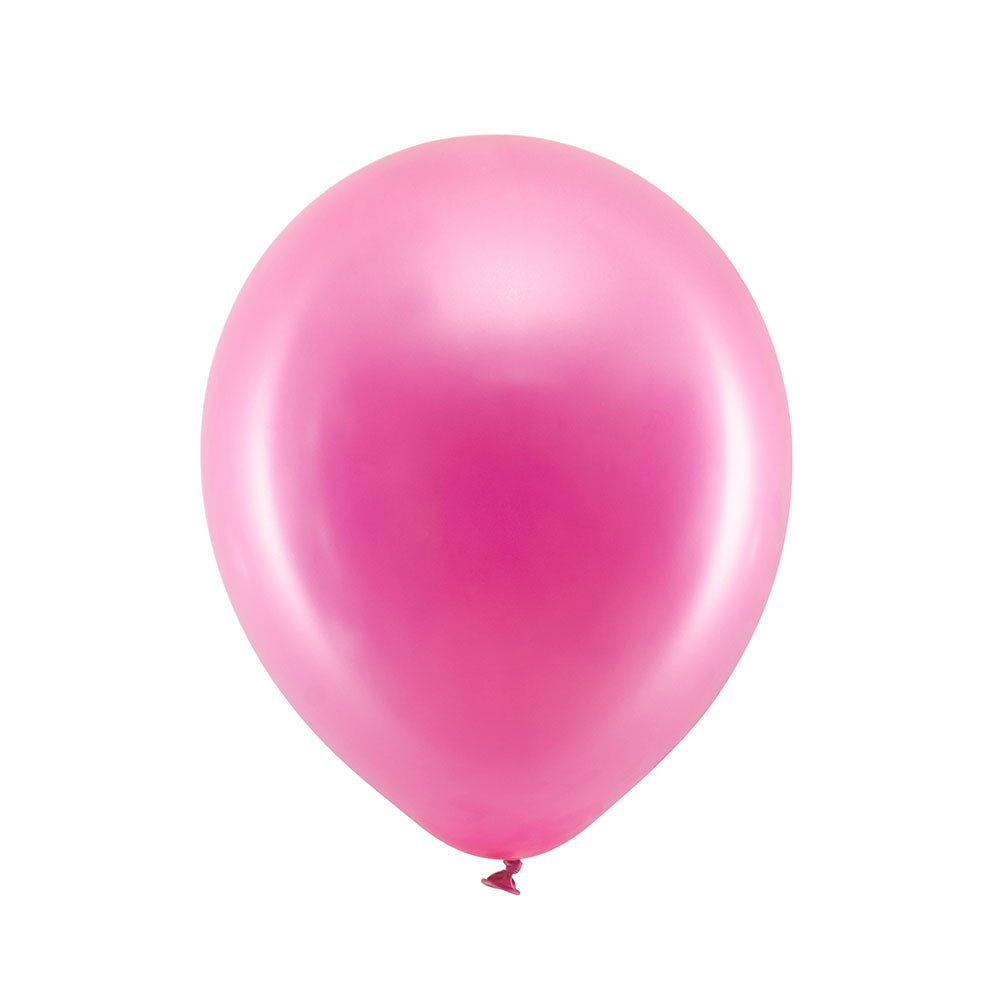 Metallic Latex Balloons Fuchsia X10